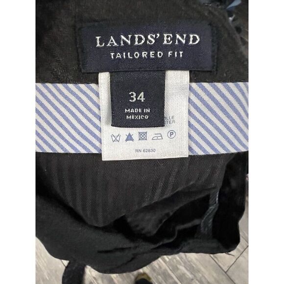 Lands' End Tailored Fit Gray Flat Front Wool Mens Dress Pants 34x28 - Picture 6 of 7